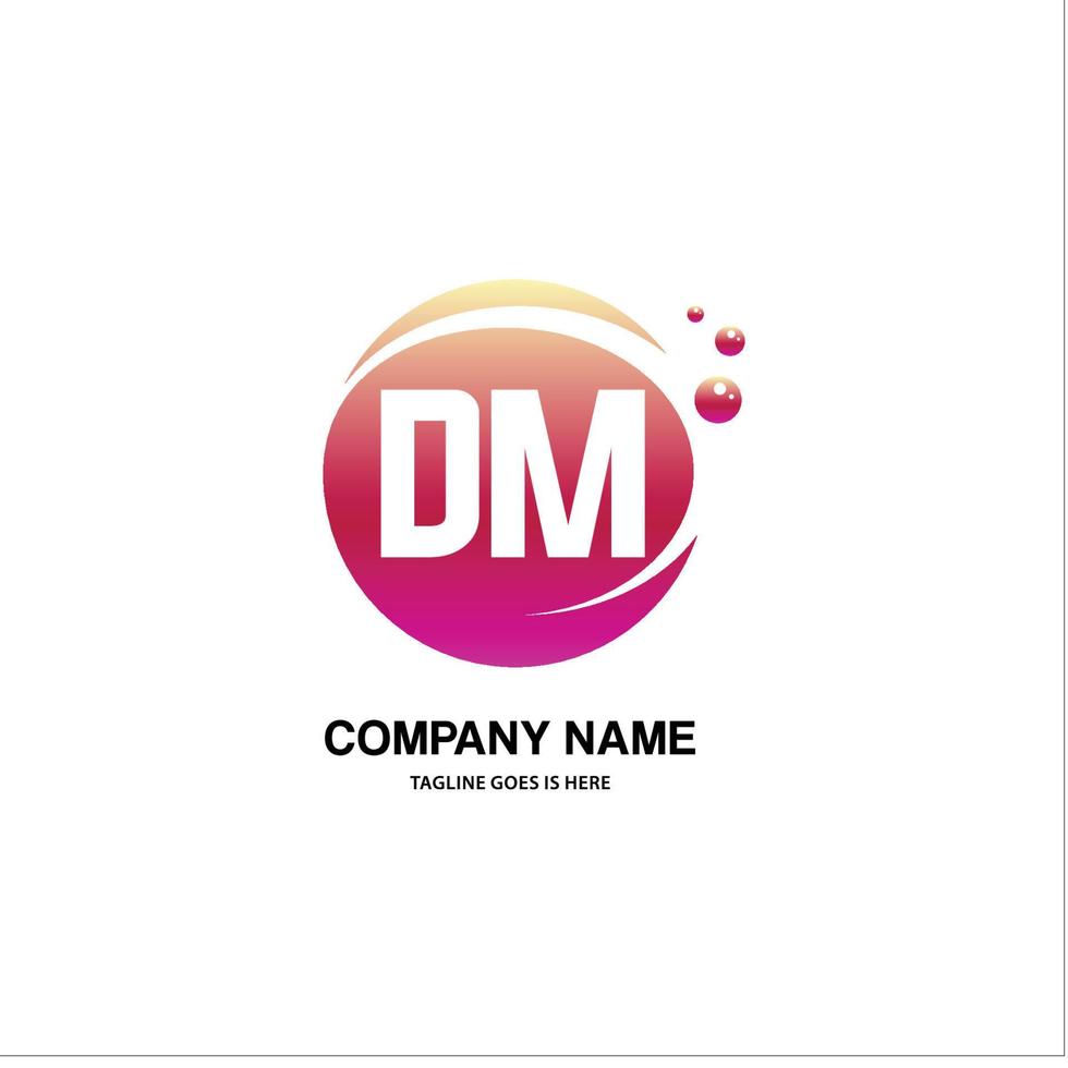DM initial logo With Colorful Circle template vector