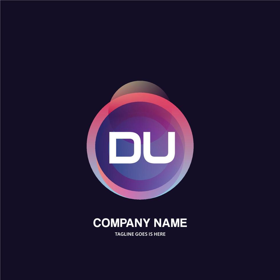 DU initial logo With Colorful Circle template vector