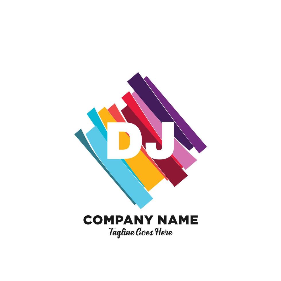 DJ initial logo With Colorful template vector. vector