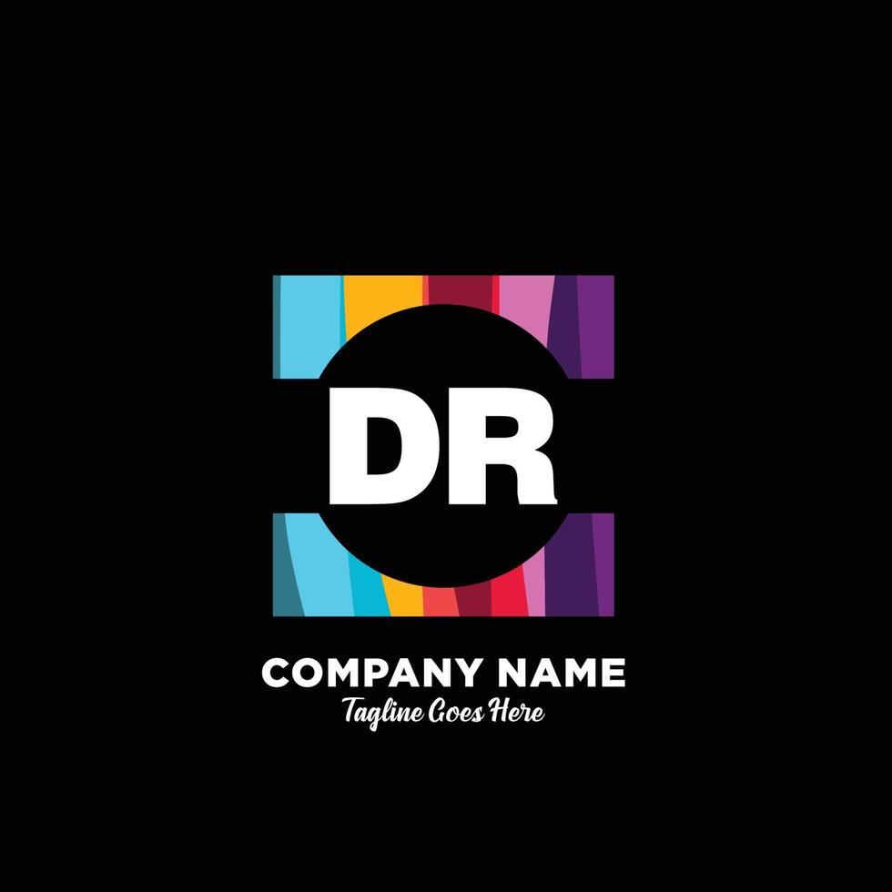 DR initial logo With Colorful template vector. vector