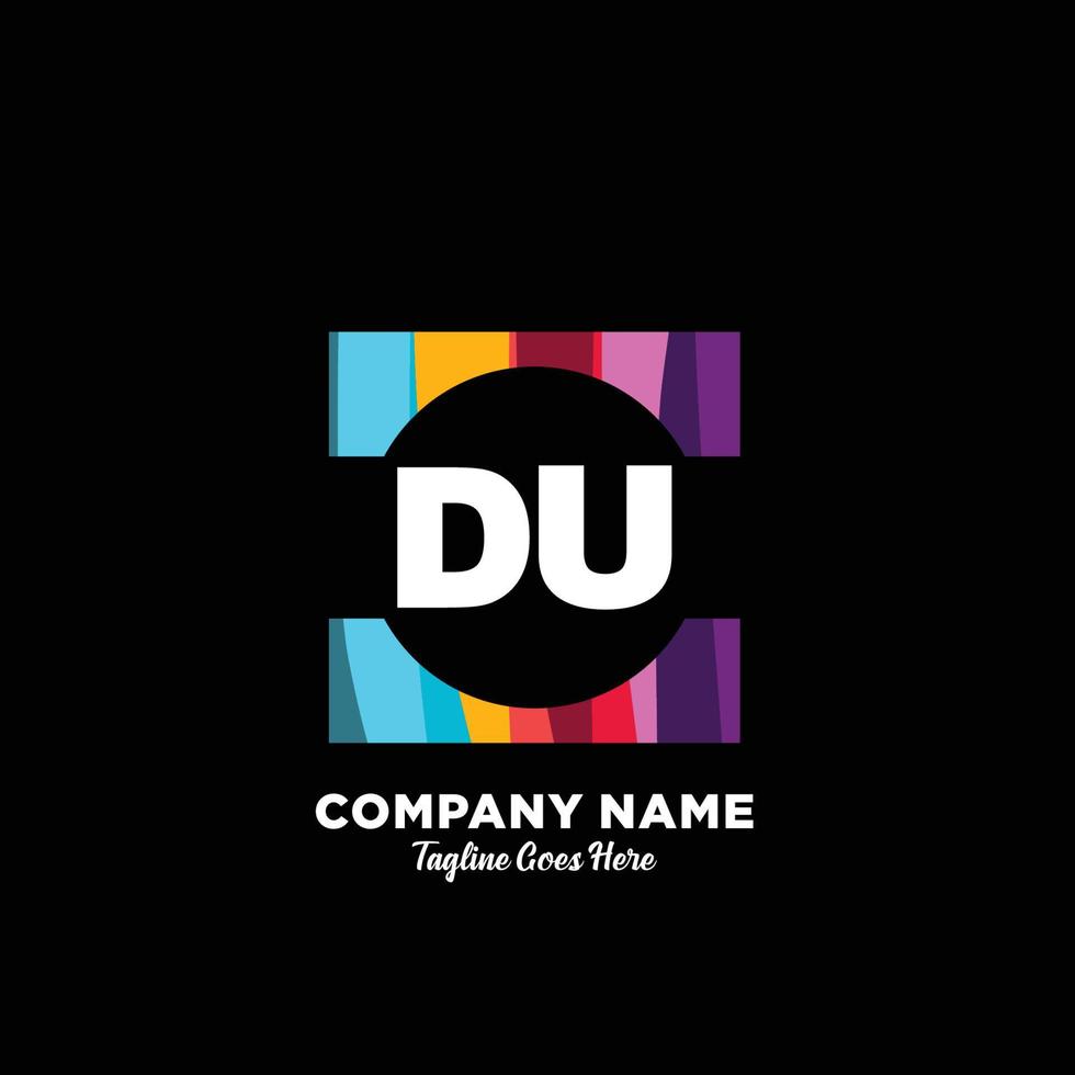 DU initial logo With Colorful template vector. vector