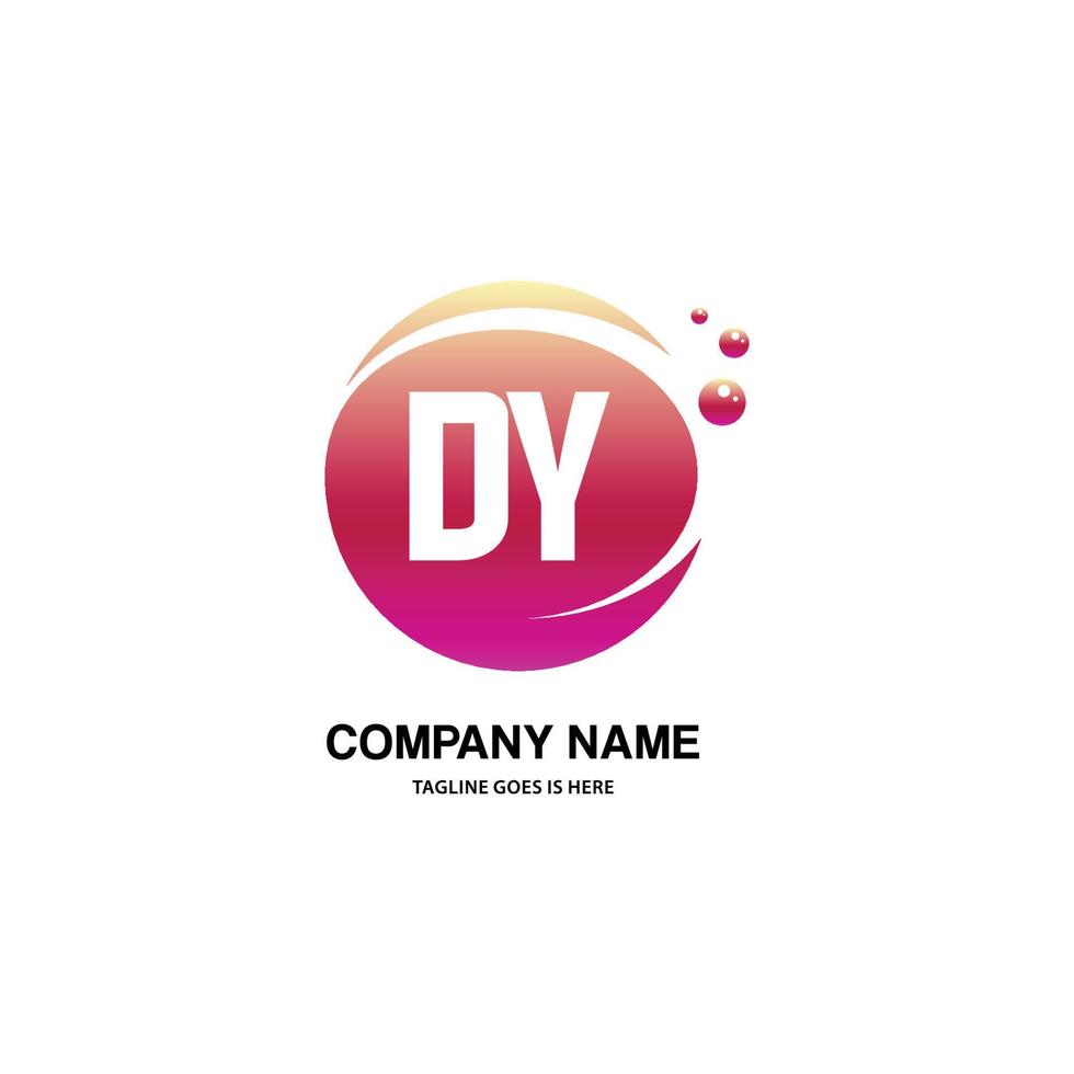 DV initial logo With Colorful Circle template vector