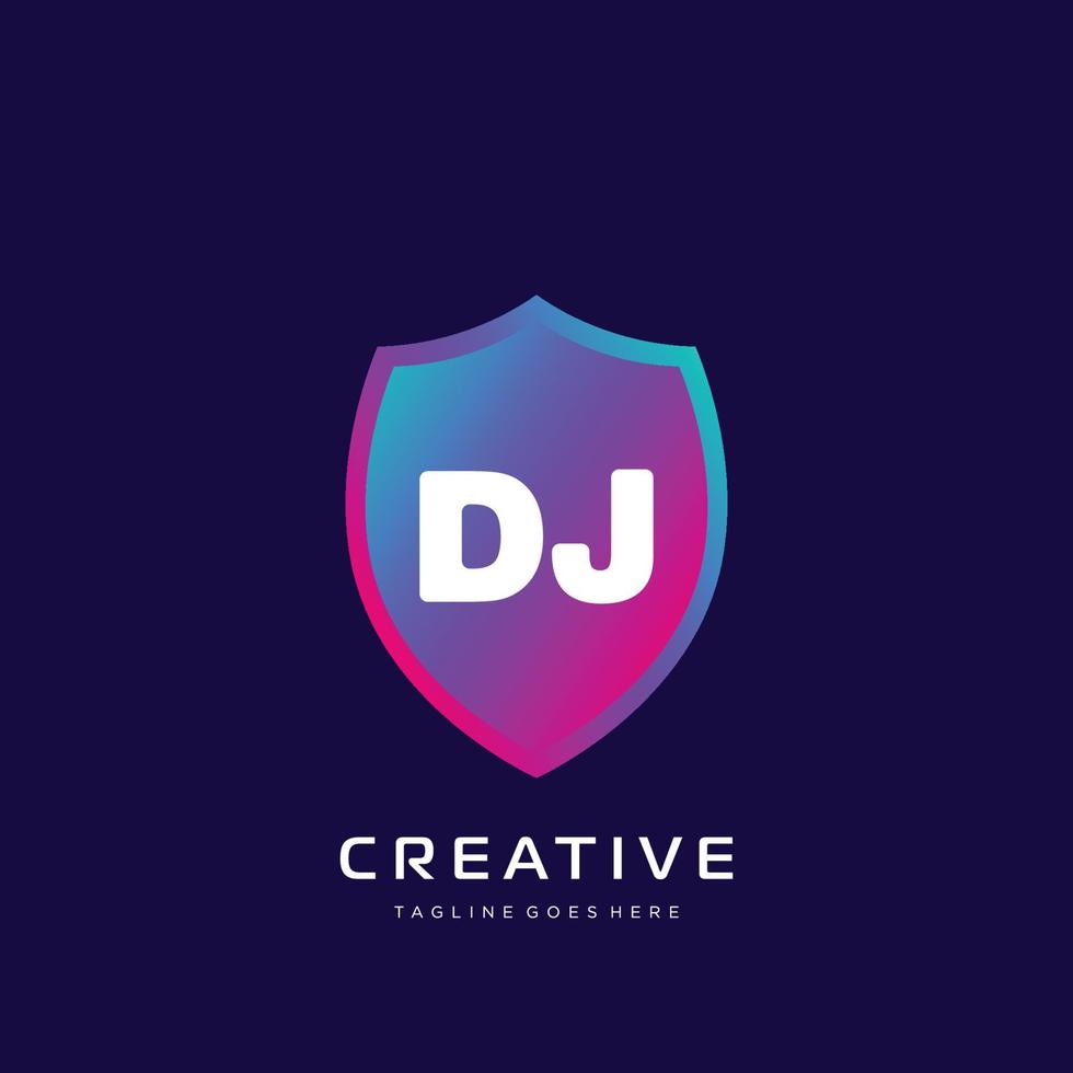 DJ  initial logo With Colorful template vector. vector