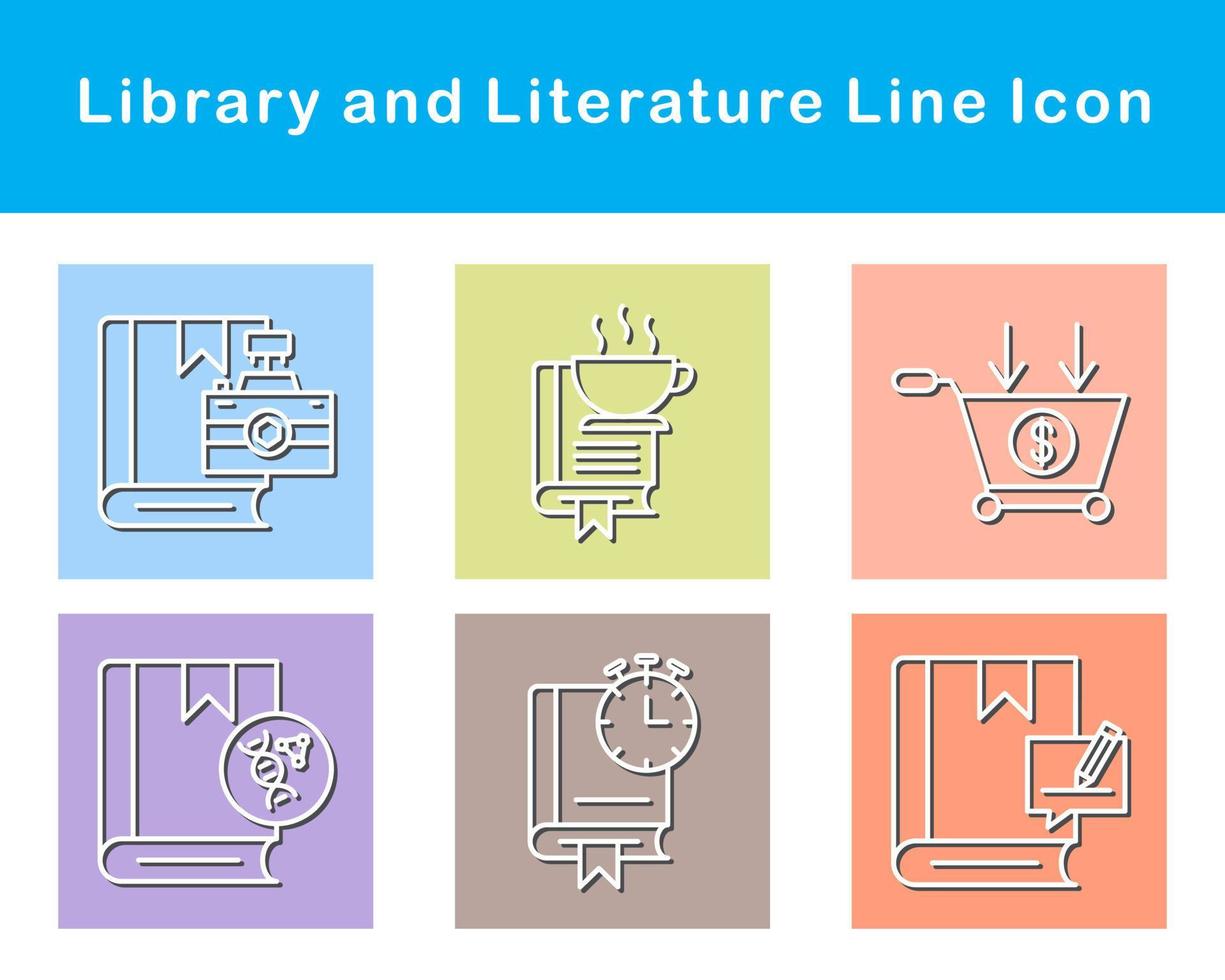 Library And Literature Vector Icon Set