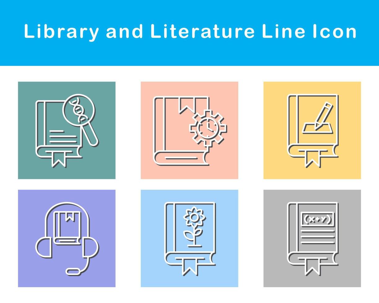 Library And Literature Vector Icon Set