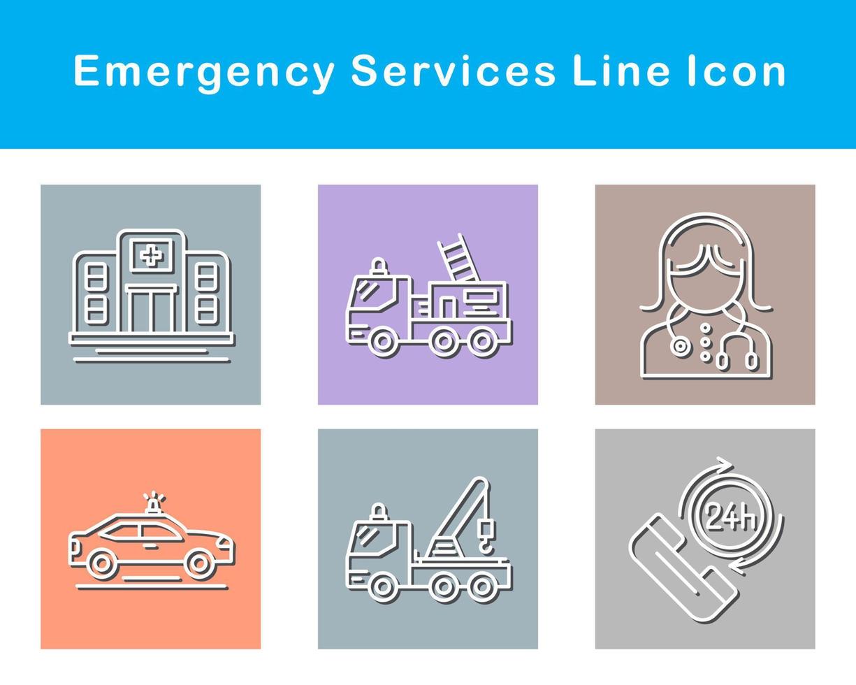 emergencia servicios vector icono conjunto