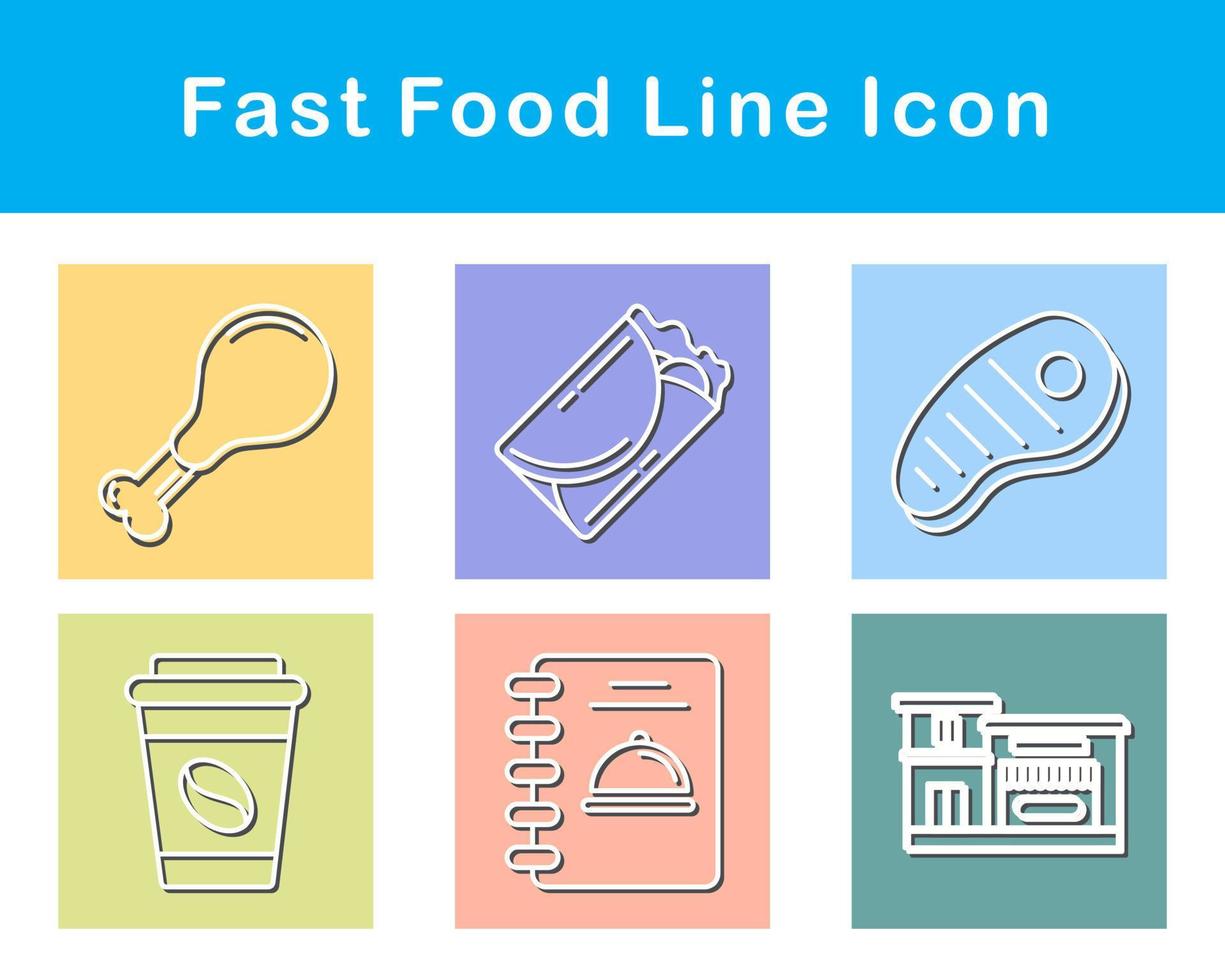 Fast Food Vector Icon Set