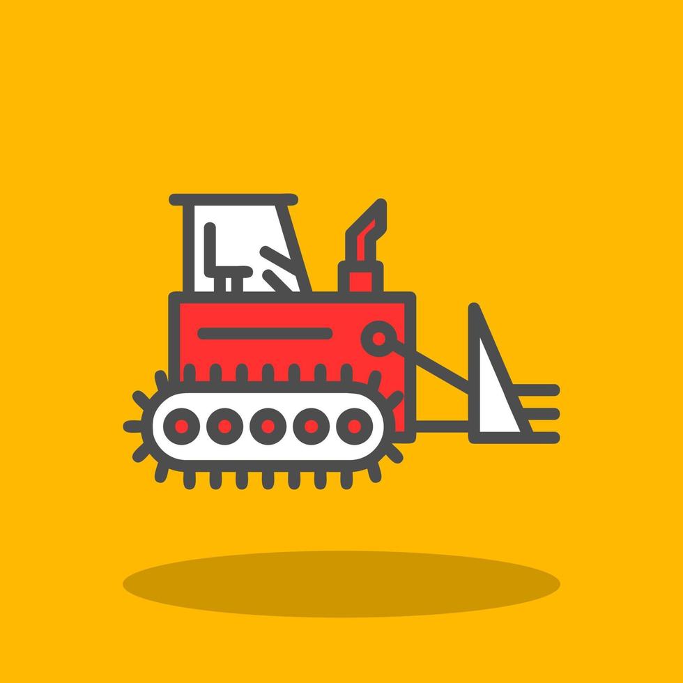 Bulldozer Vector Icon Design