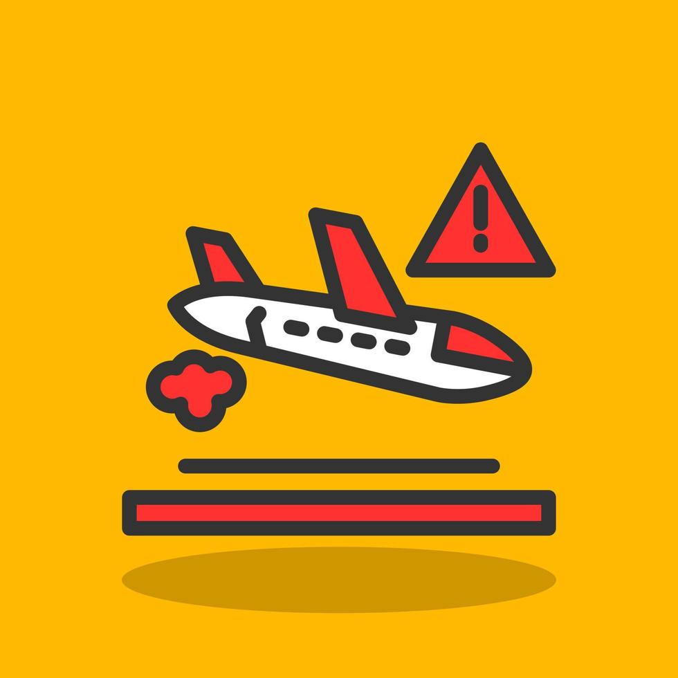 diseño de icono de vector de accidente de avión