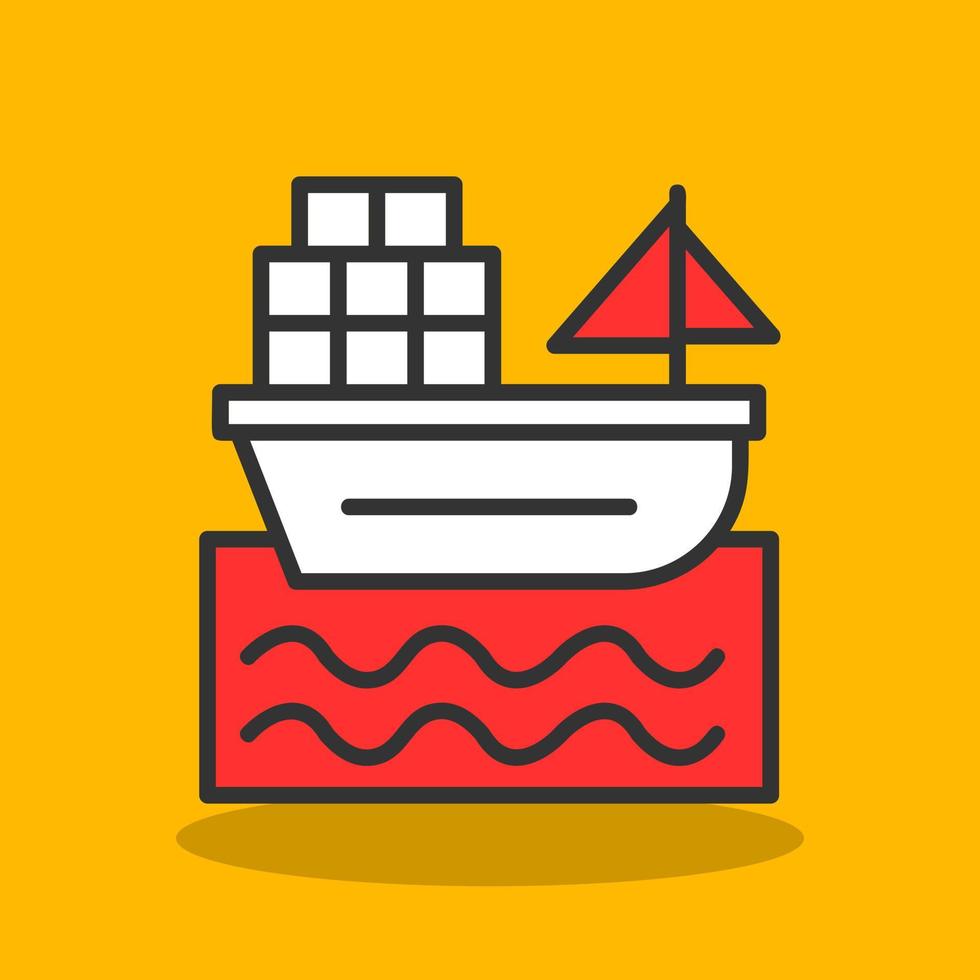Cargo Boat Vector Icon Design