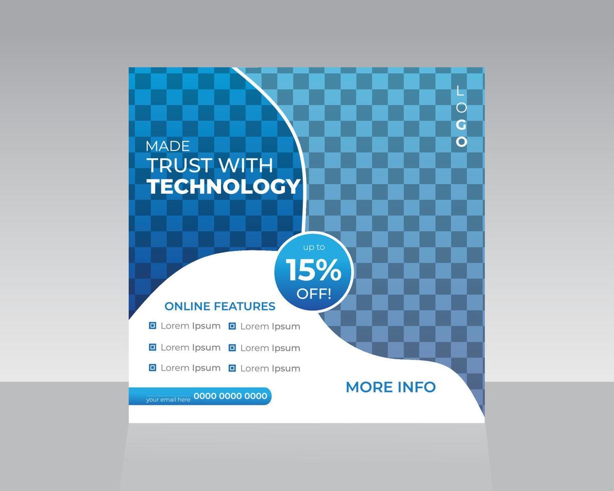 Technology Social Media Post Template 21274790 Vector Art at Vecteezy