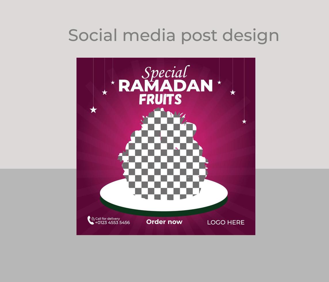 Ramadan Sales Social Media Post Template vector