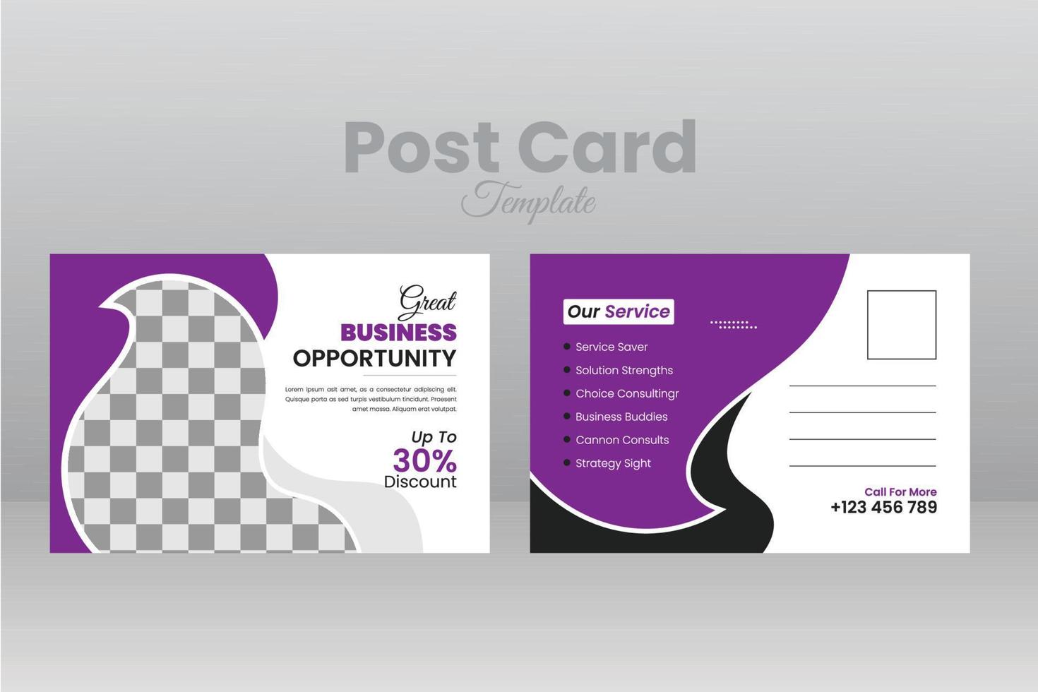 postcard template design vector