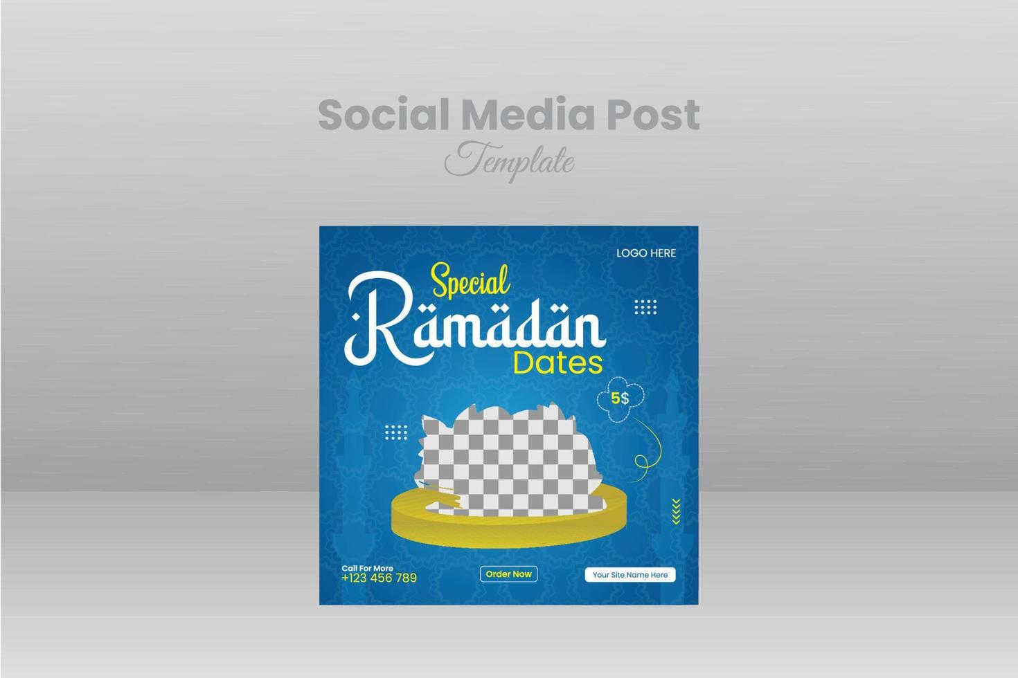 Ramadan Sales Social Media Post Template vector