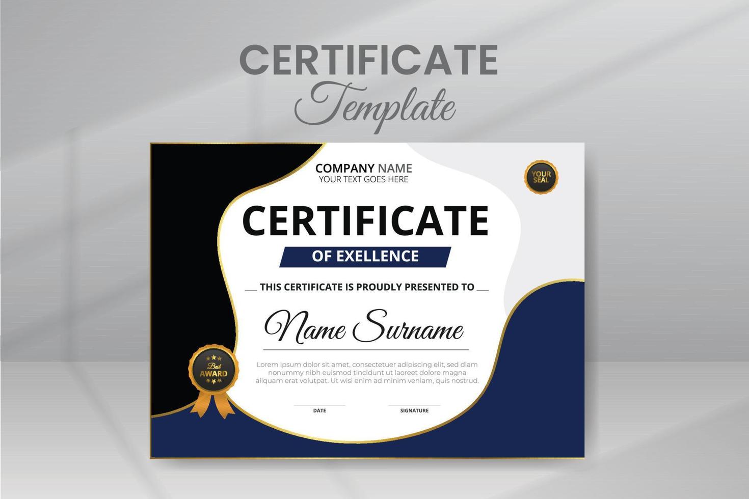 Modern Certificate Template vector