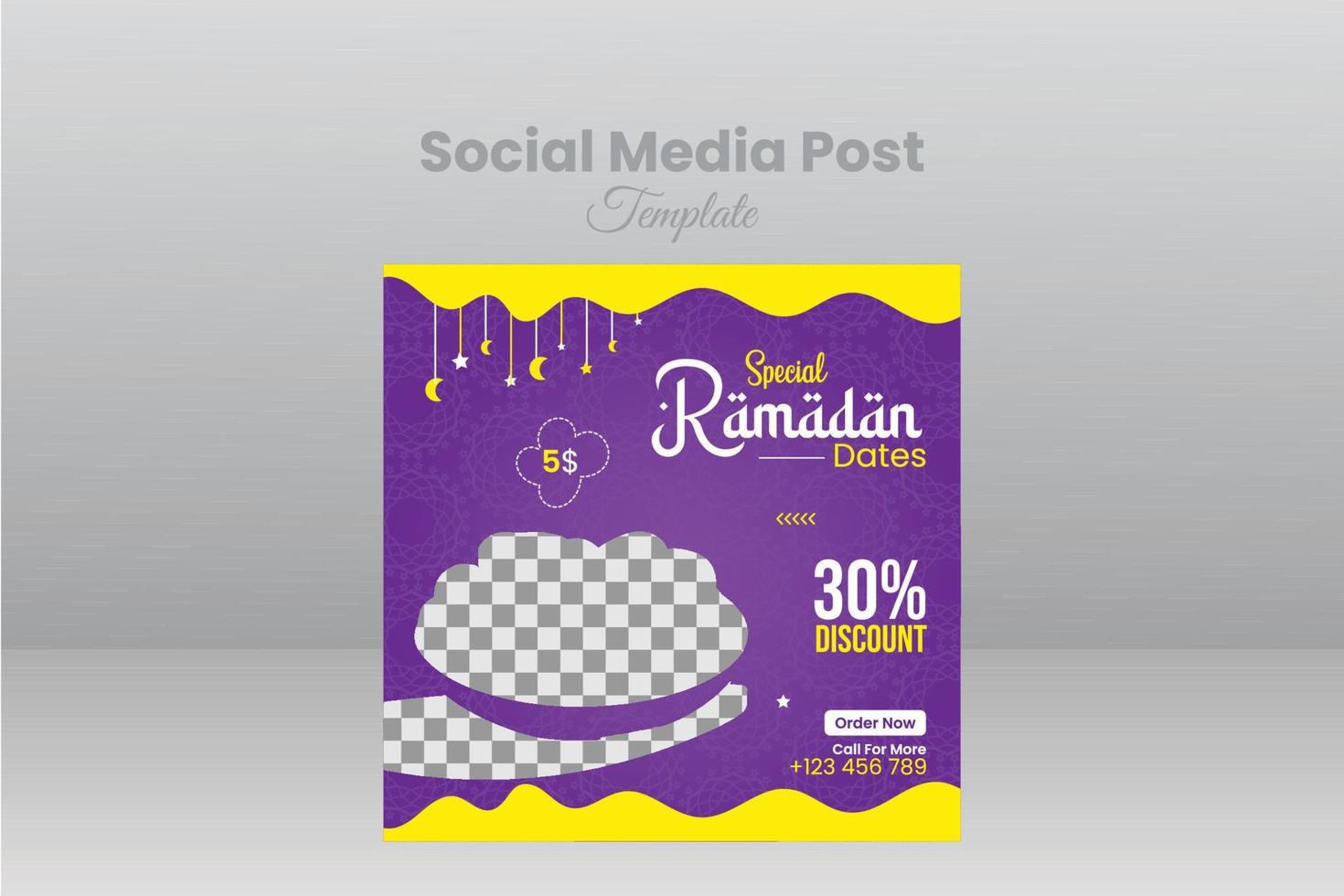 Ramadan Sales Social Media Post Template vector