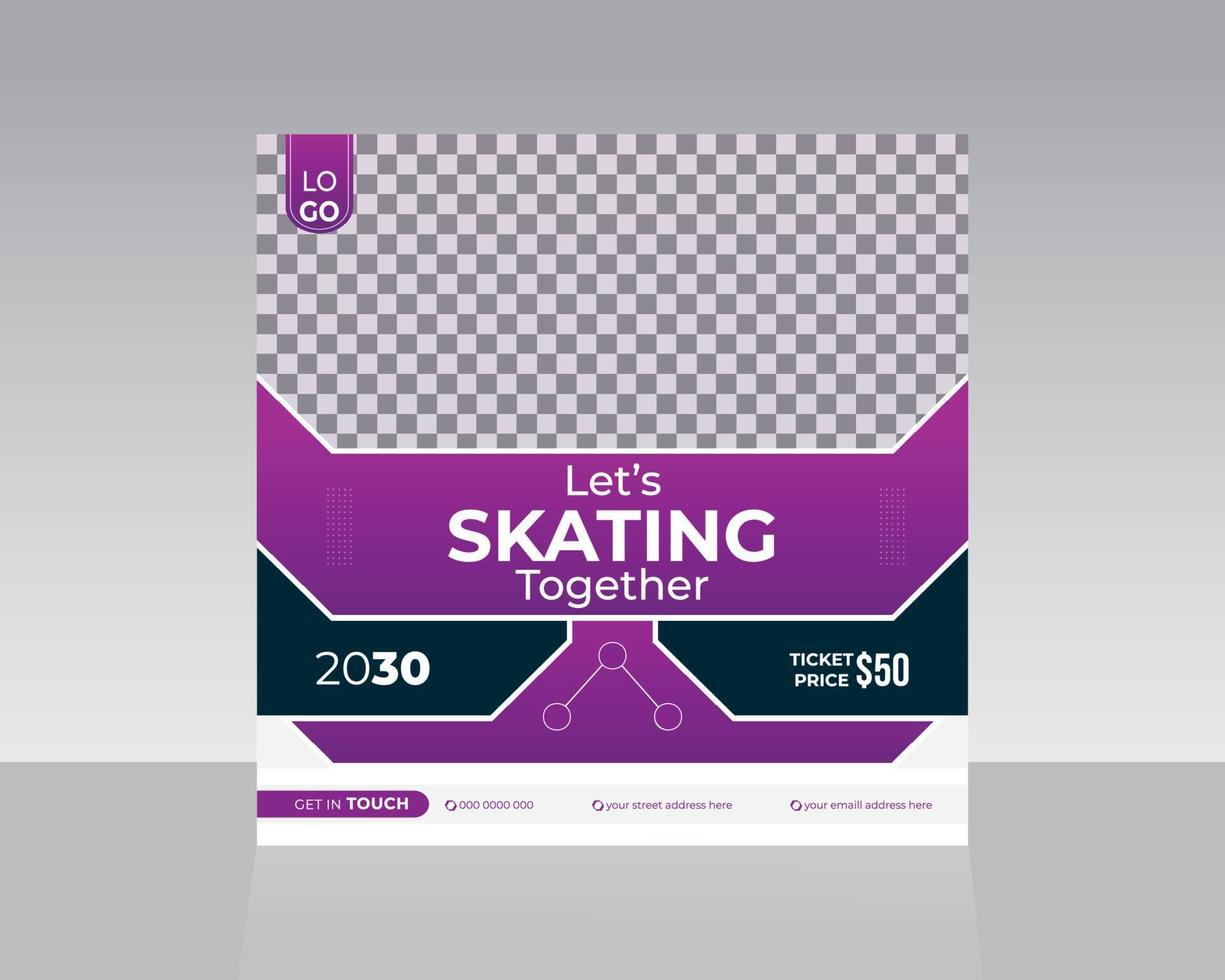 Sports template for social media posts vector