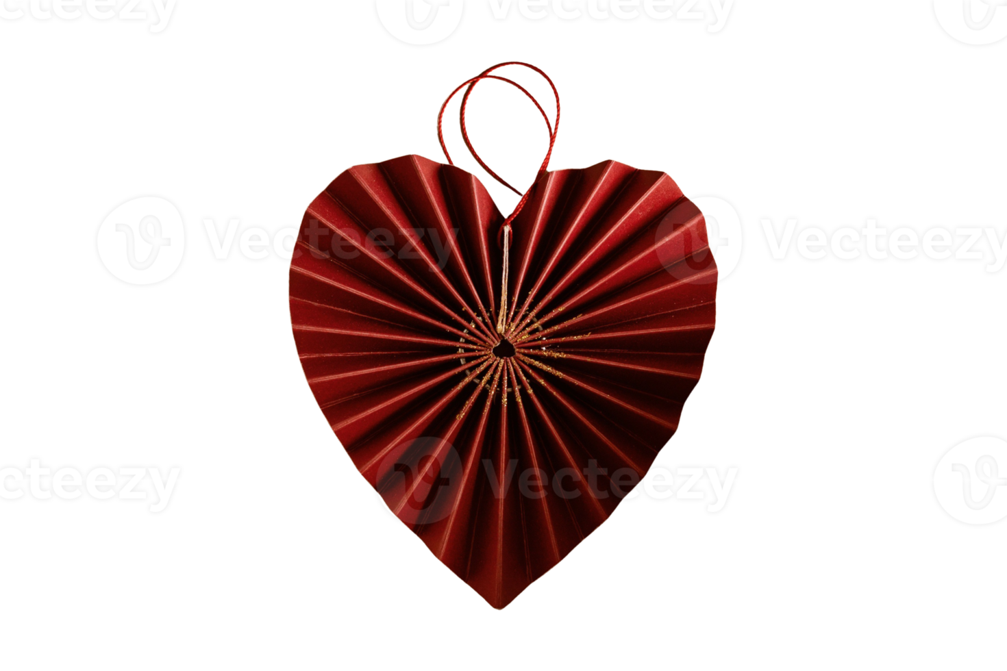 Heart paper decoration isolated on a transparent background png
