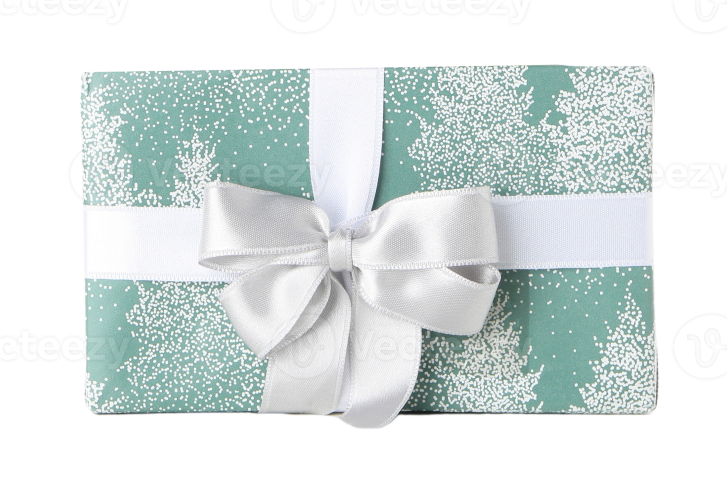 Green christmas gift box isolated on a transparent background png