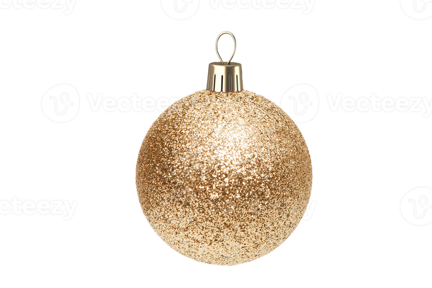 Gold christmas ball isolated on a transparent background png