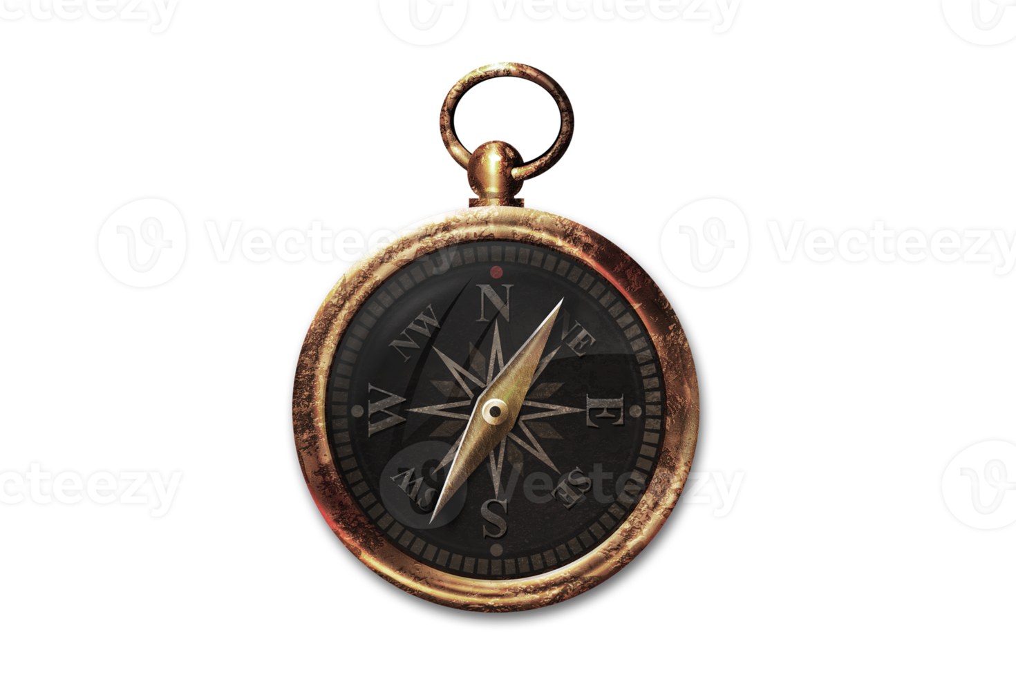 Vintage clock isolated on a transparent background png