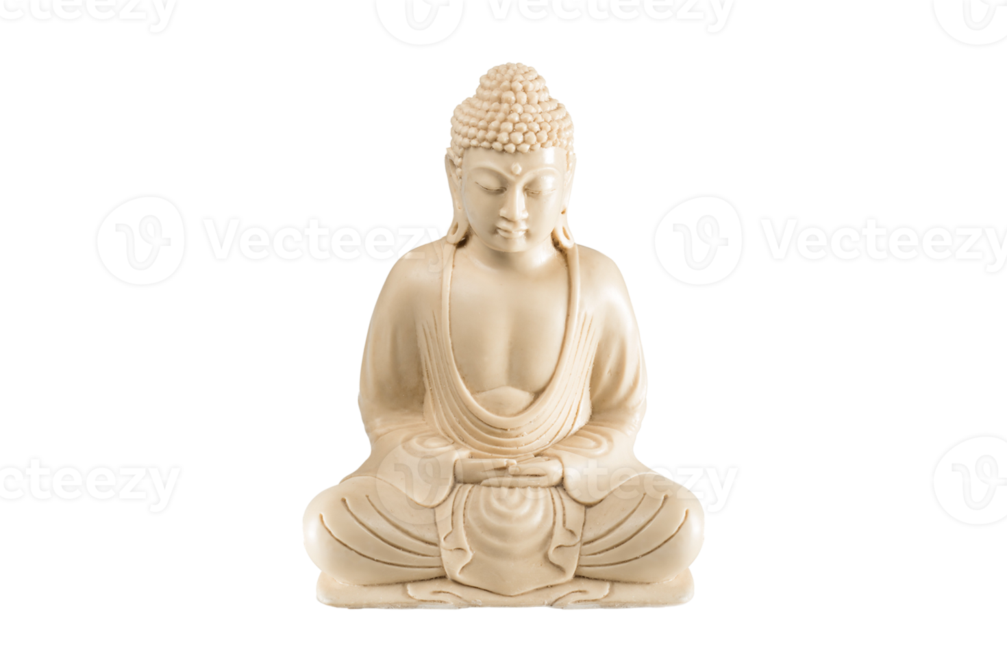 Beige buddha sculpture isolated on a transparent background png