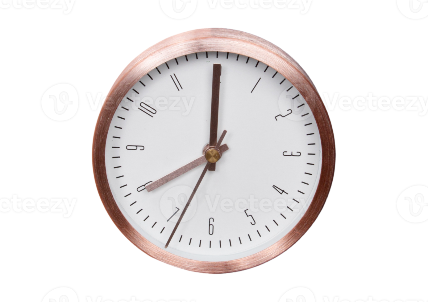 Rose gold clock isolated on a transparent background png