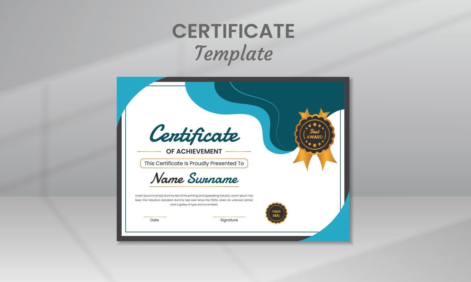 Modern Certificate Template vector