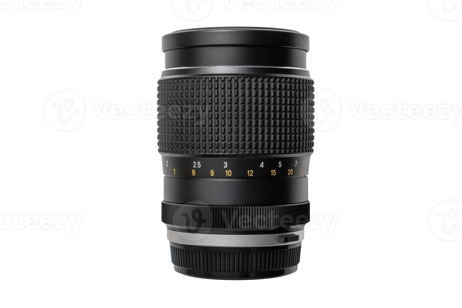 Black camera lens isolated on a transparent background png