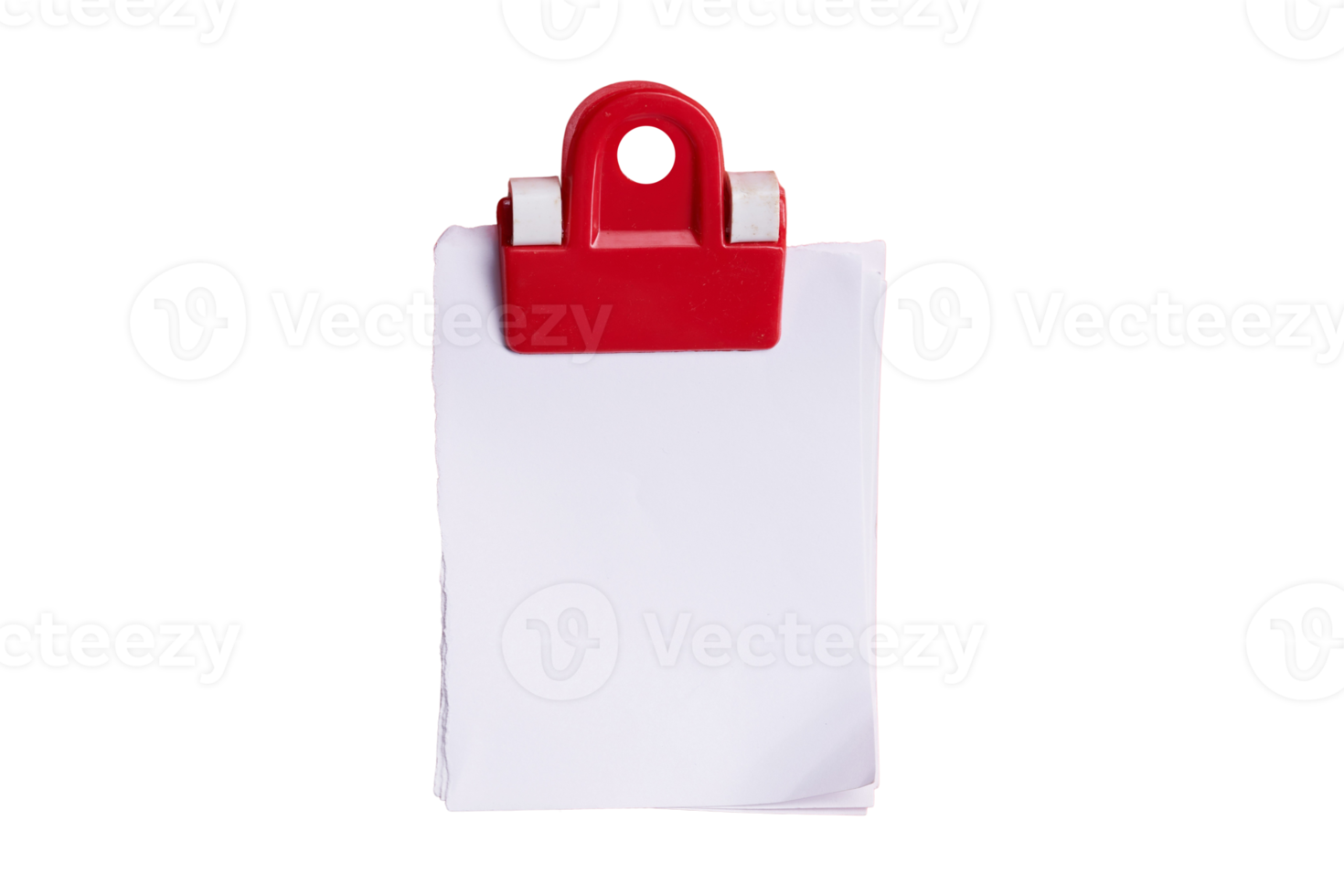 Red clip with post it isolated on a transparent background png