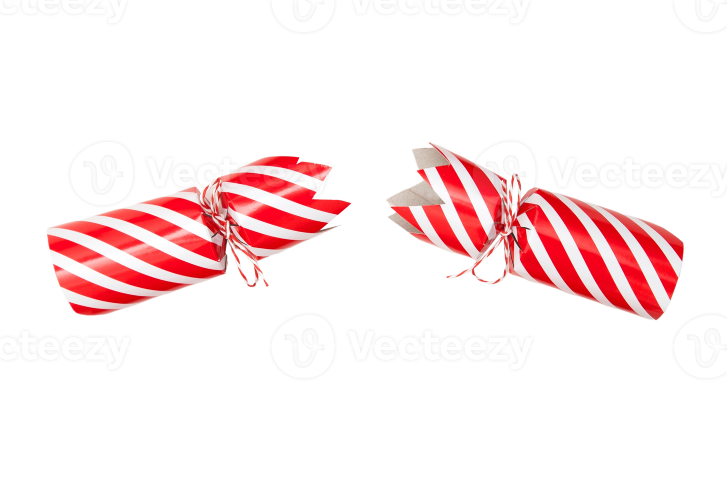 Red stripe christmas cracker isolated on a transparent background png
