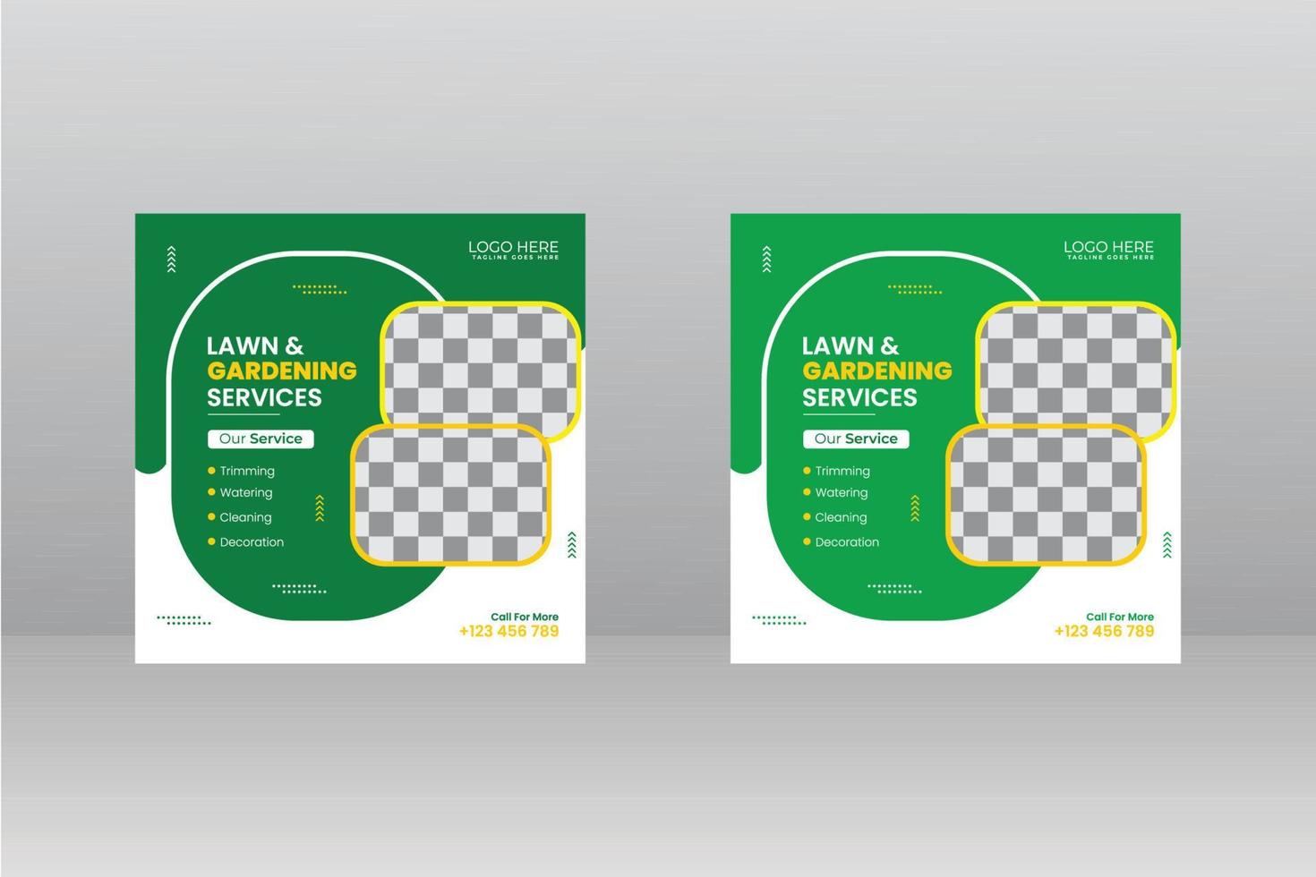 Lawn and Gardening service social media template vector