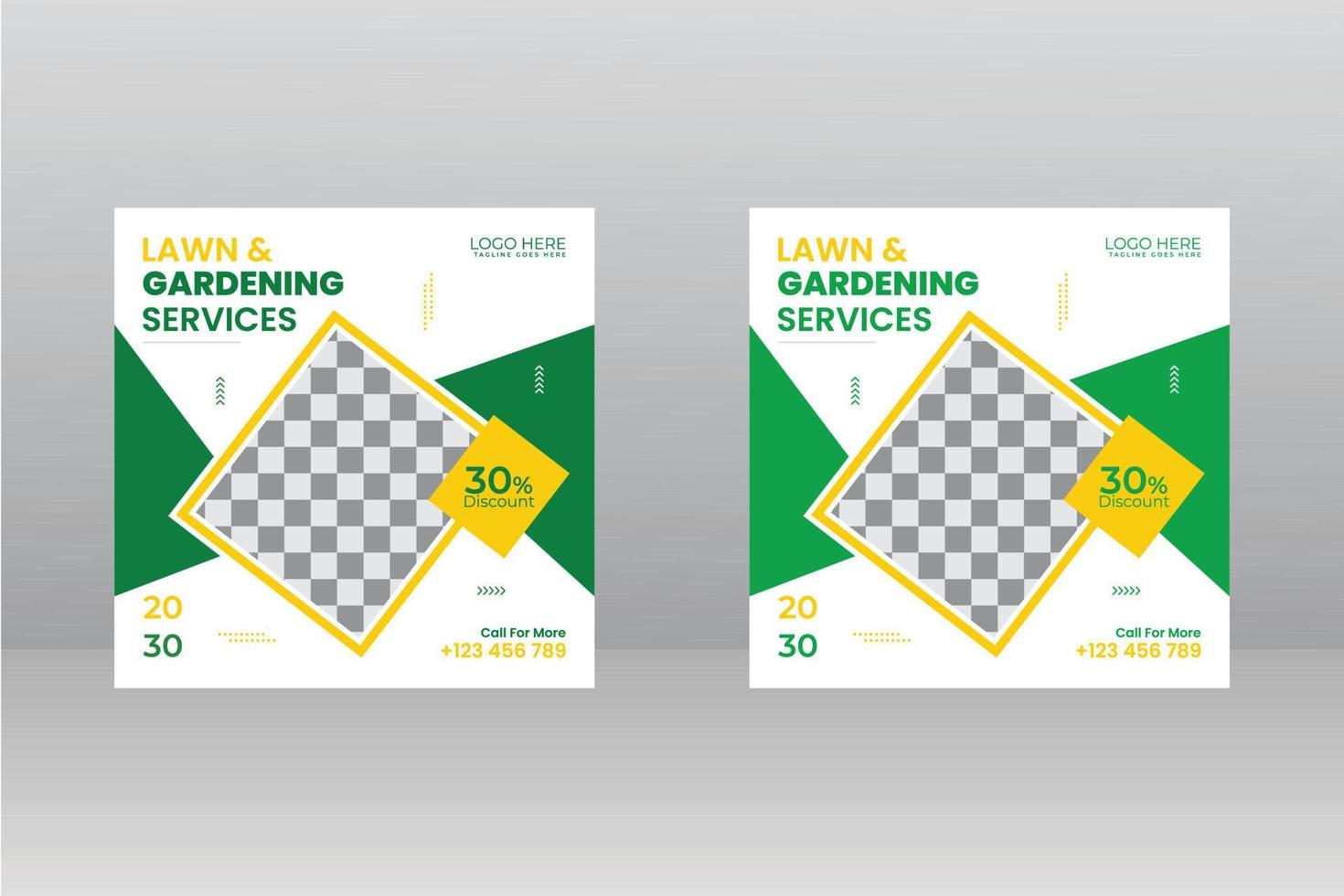 Lawn and Gardening service social media template vector