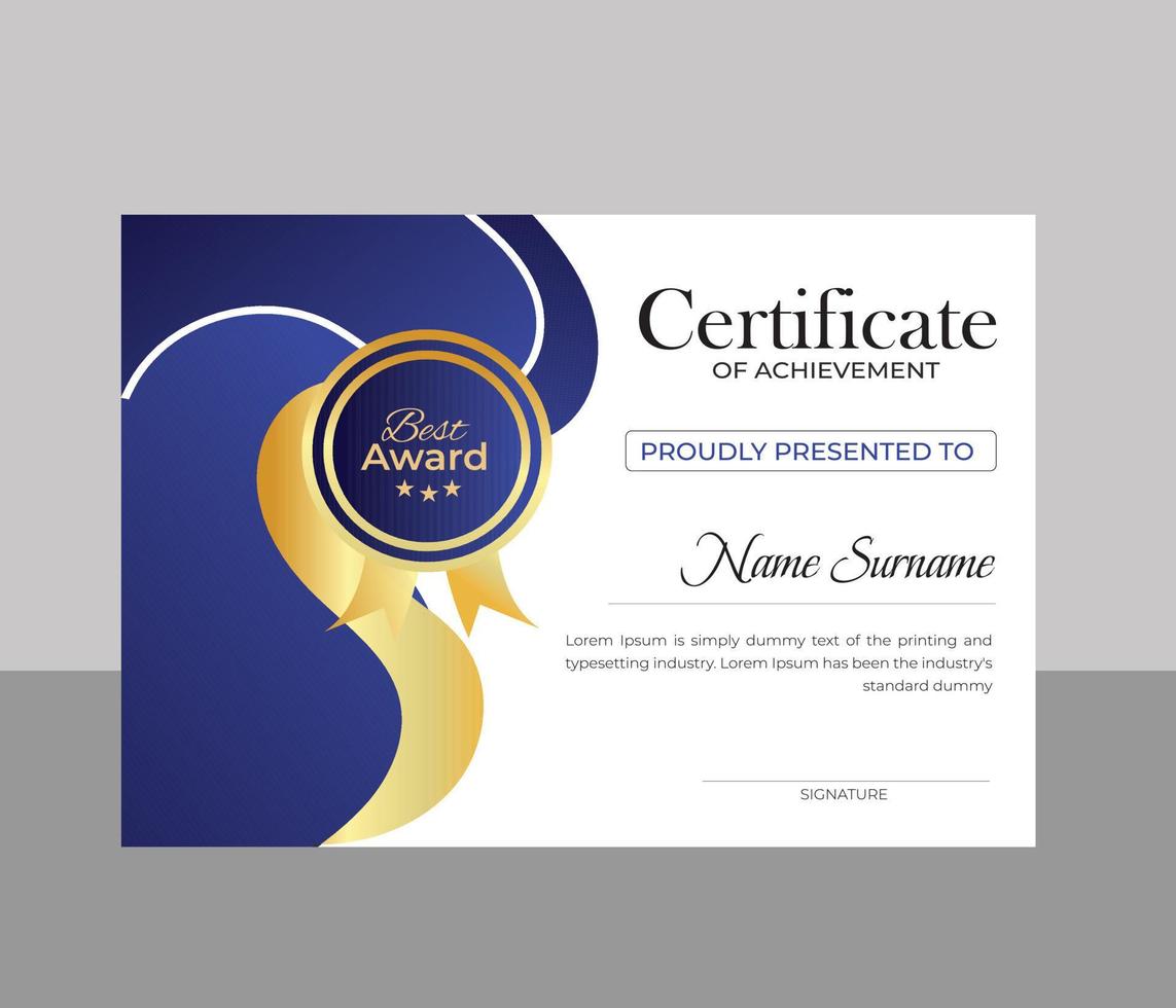 plantilla de certificado moderno vector