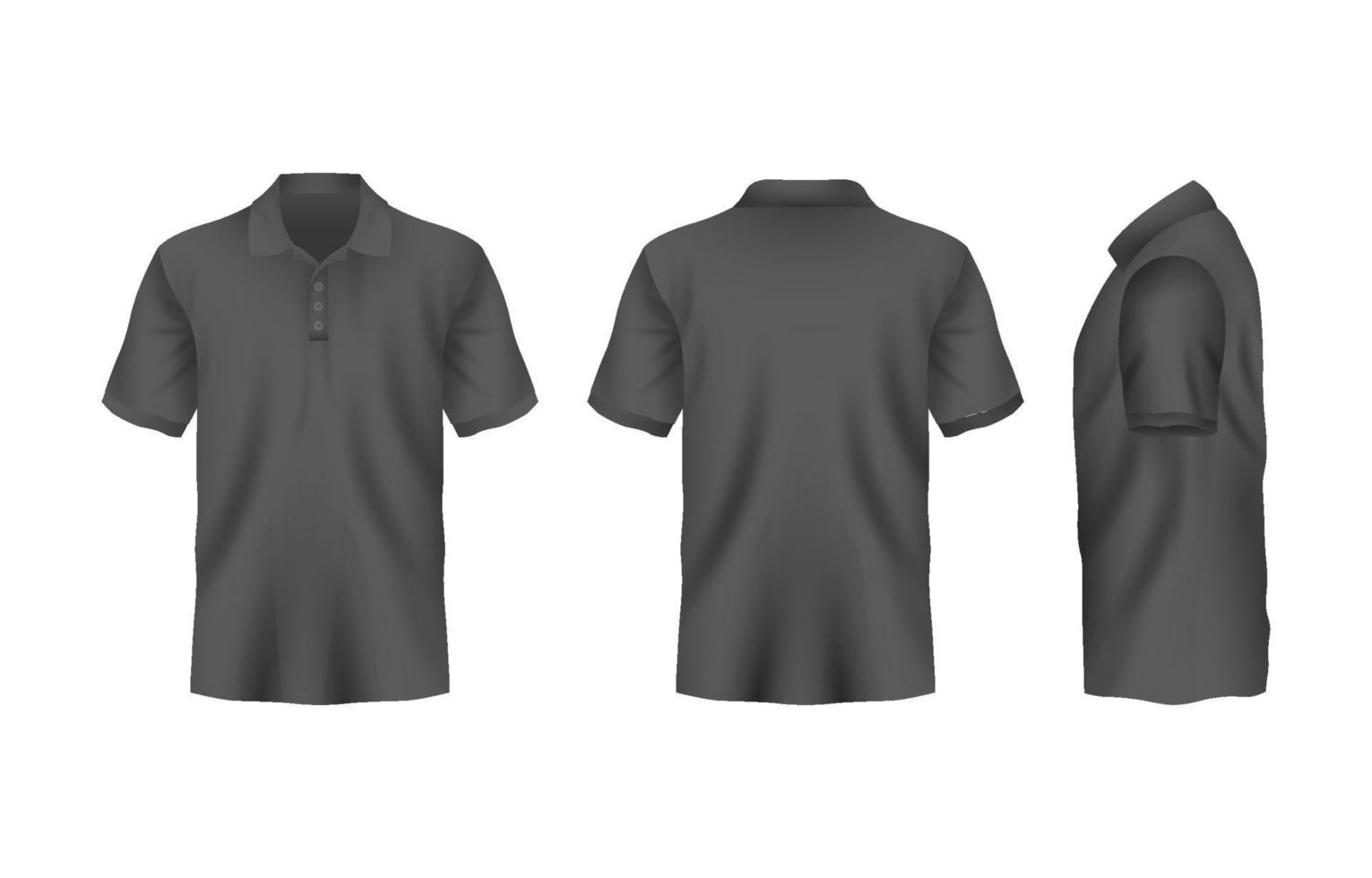 Realistic 3D Black Polo Shirt Mock Up vector