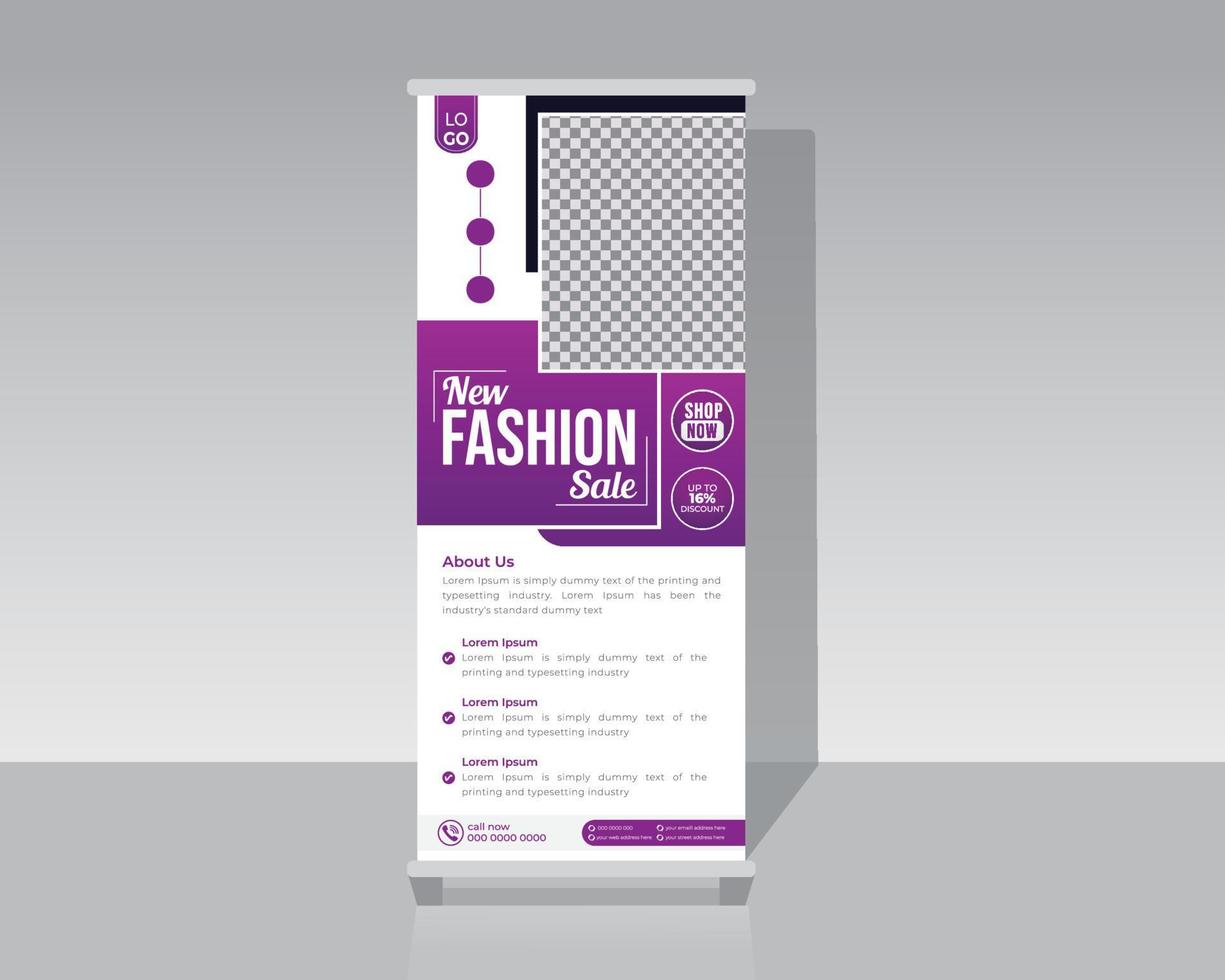 Fashion rollup banner vector