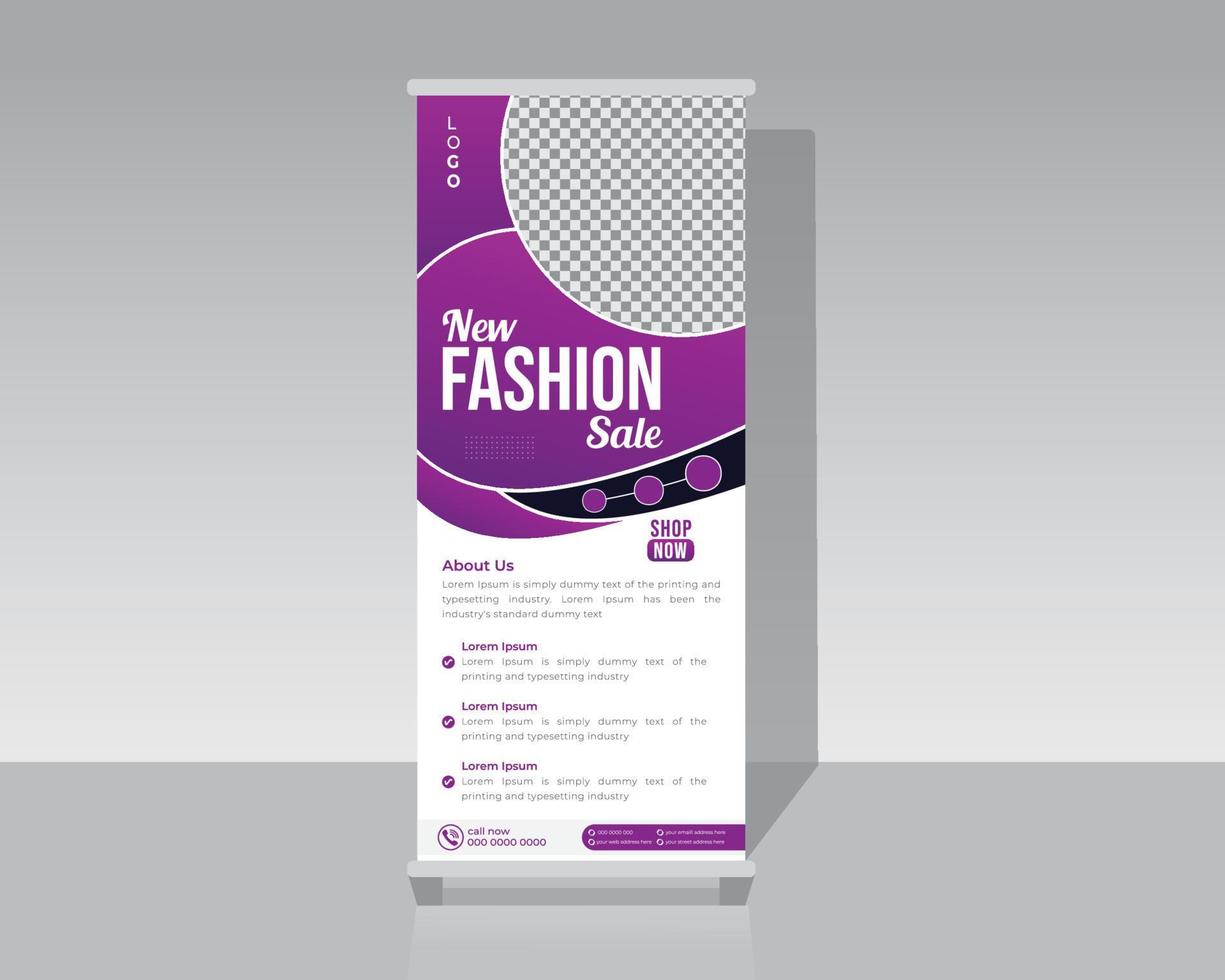 Fashion rollup banner vector