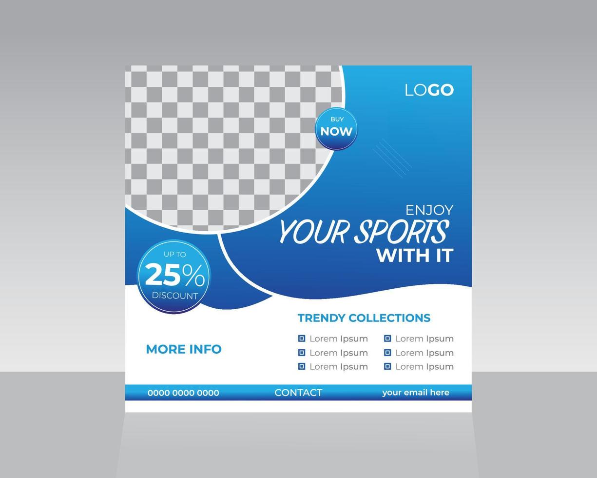 sports social media post vector