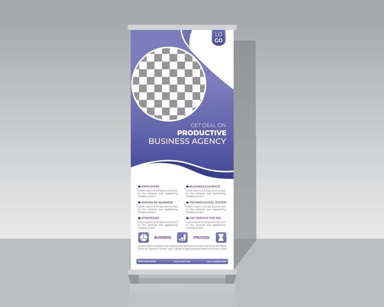 stylish business roll up banner design vector