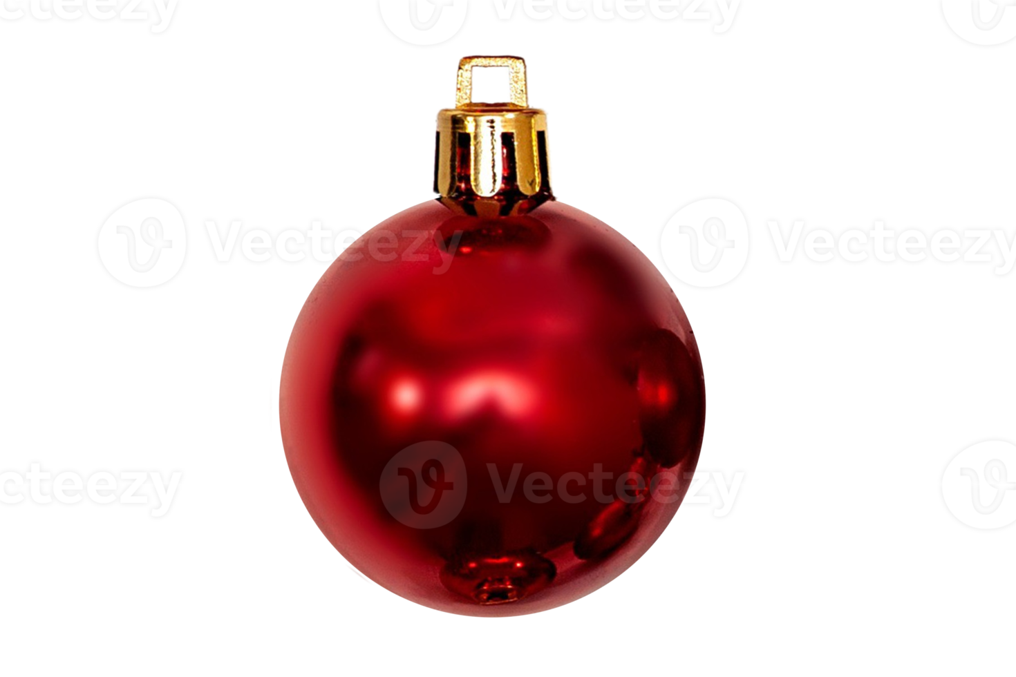 Red christmas ball isolated on a transparent background png