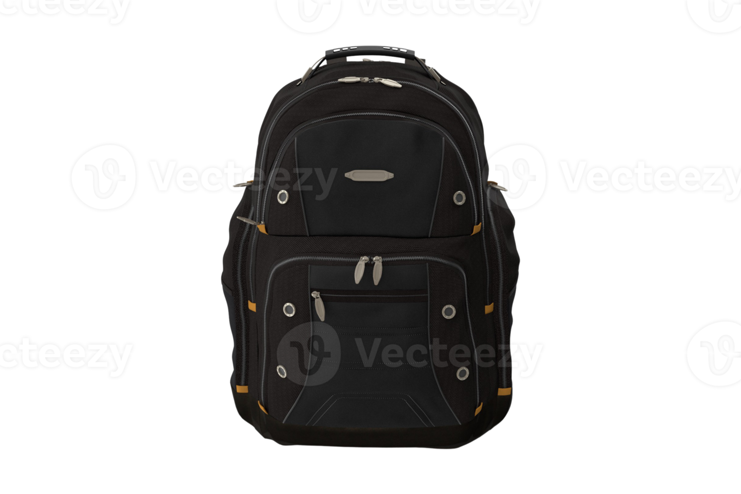 Black backpack isolated on a transparent background png