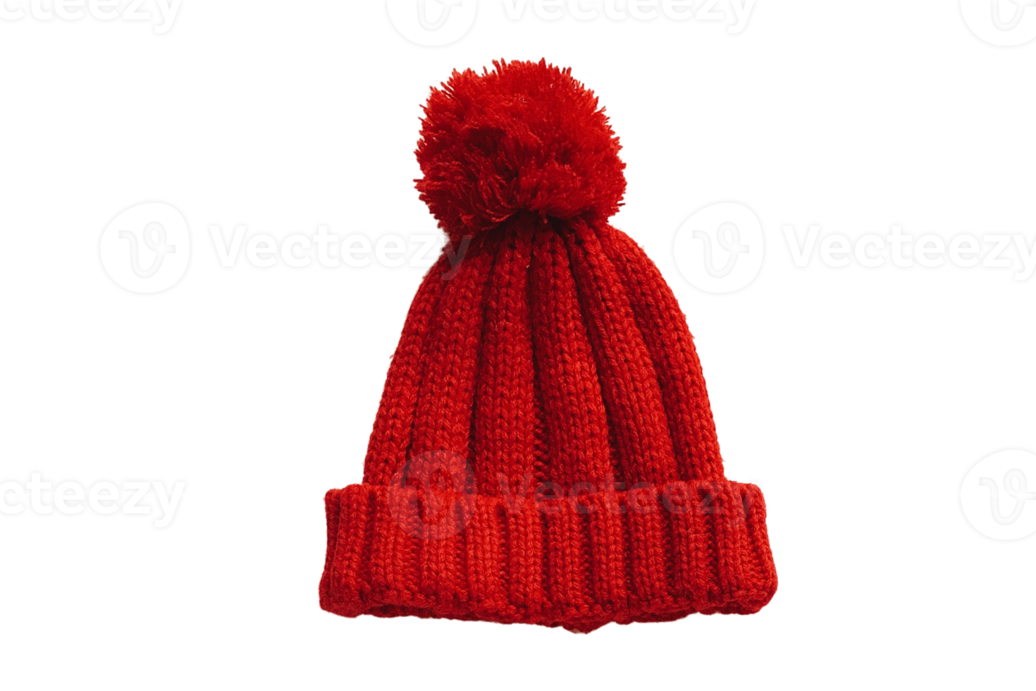 Red beanie hat isolated on a transparent background png