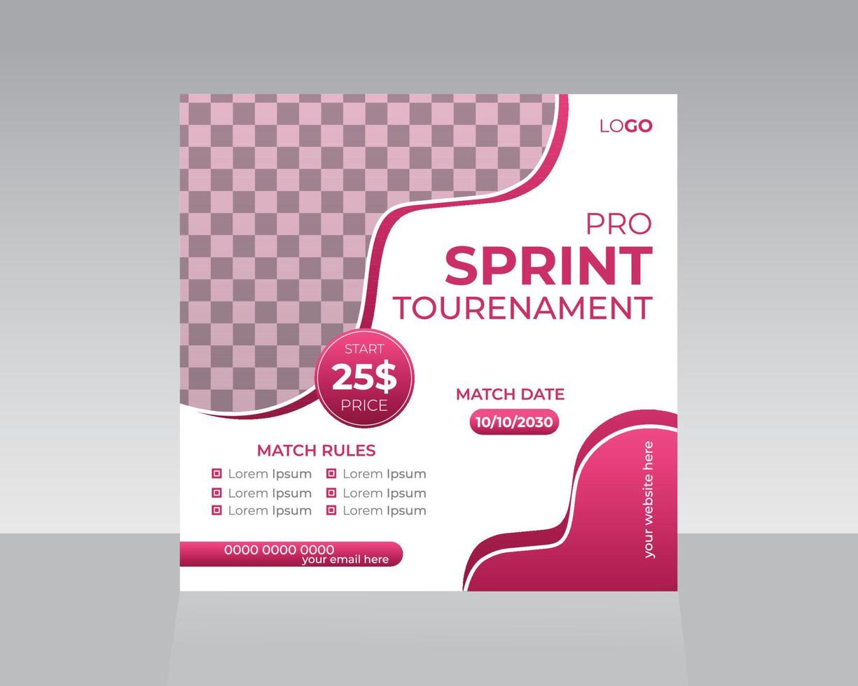Sports template for social media posts vector