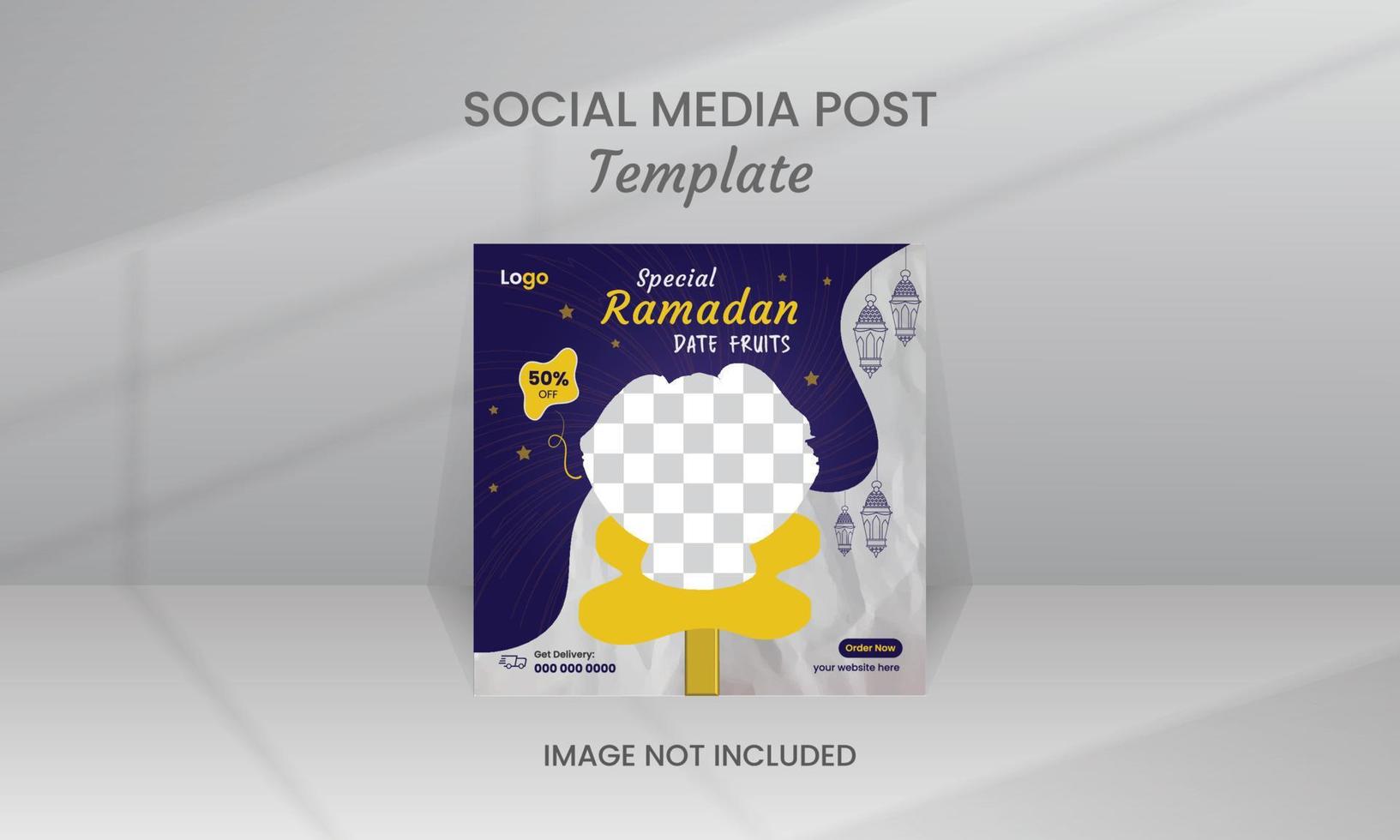 Ramadan Sales Social Media Post Template vector