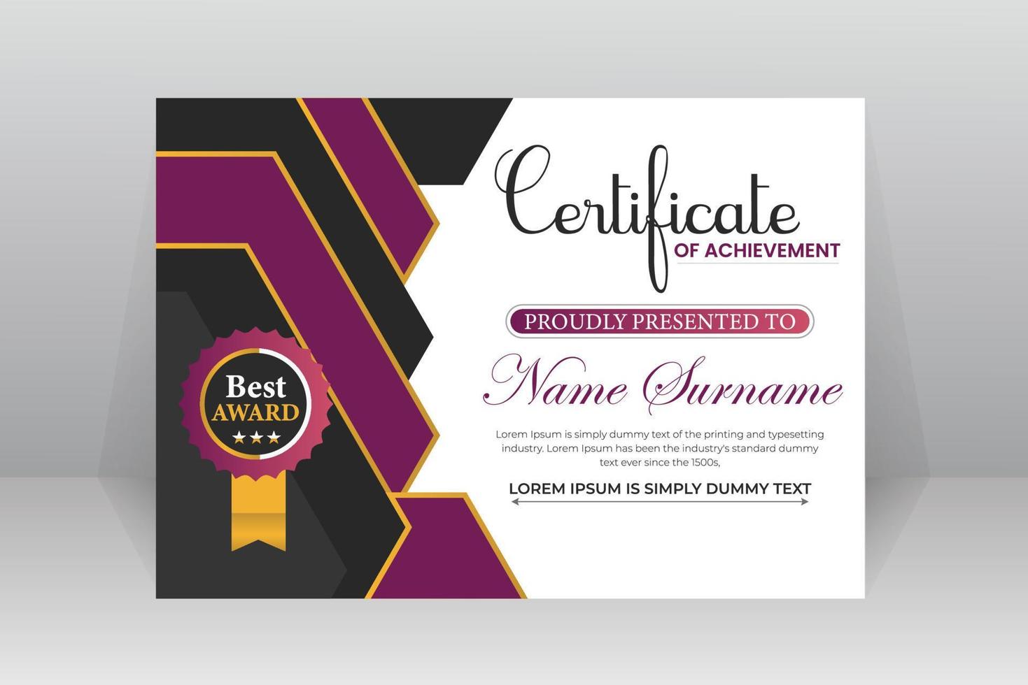 Modern Certificate Template vector