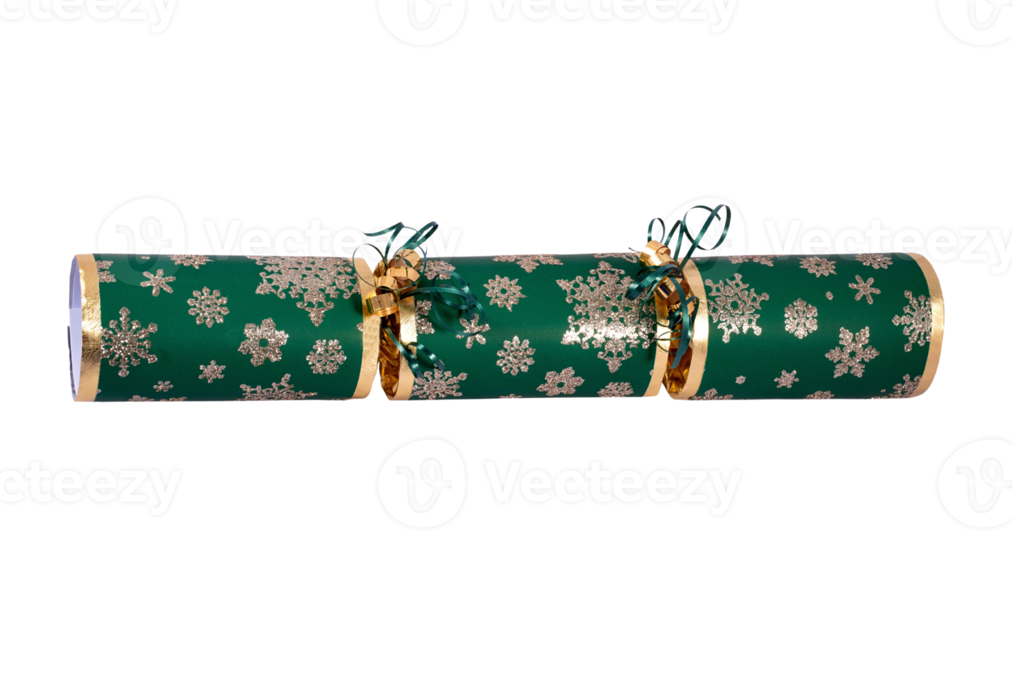 Green christmas cracker isolated on a transparent background png