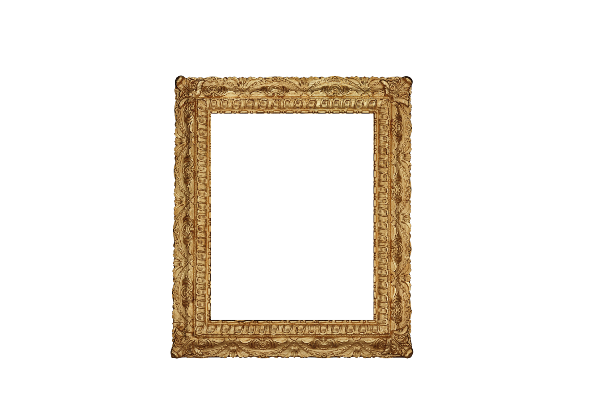 Golden Portrait Picture Frame Isolated On A Transparent Background golden-portrait-picture-frame-isolated-on-a-transparent-background