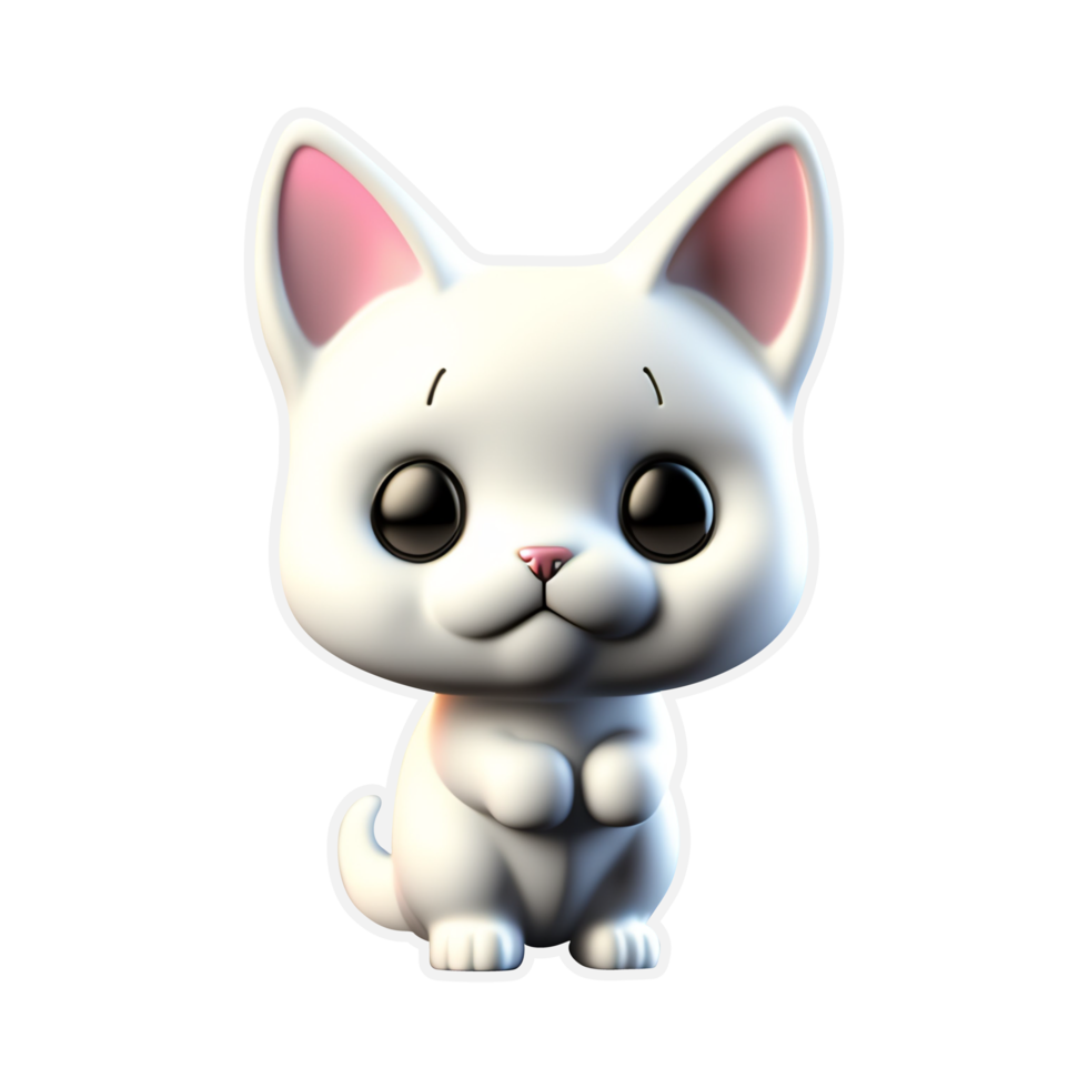 3d cat render transparent background png