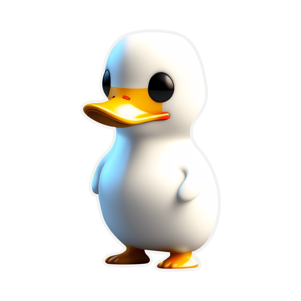 cute little duck on transparent background png