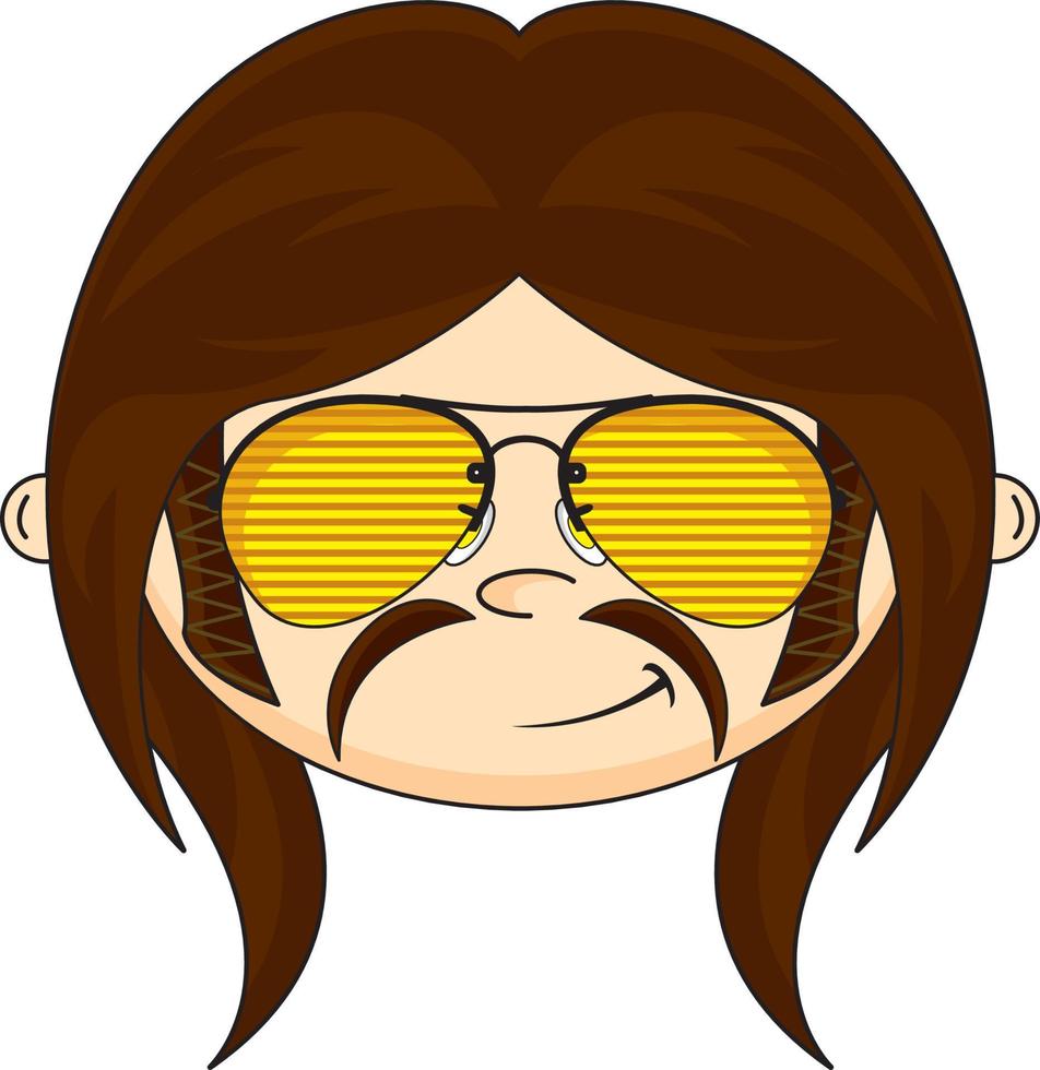 Cartoon Sixties Hippie with Sunglasses vector